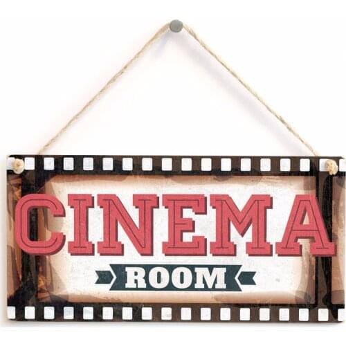 Meijiafei Cinema Room - Film Frame Home Theatre Sign. Gift For Dad, Kids, Man Cave, Den 10"x5"