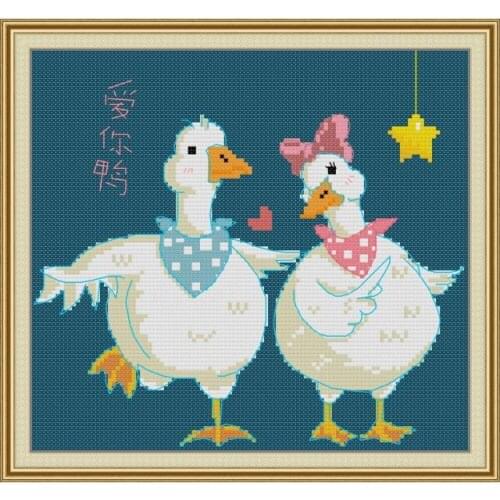 Duck Cross Stitch Kits Embroidery Needlework Stamped Cartoon Patterns Thread 11CT 14CT Printed Counted Fabric Canvas Accessories
