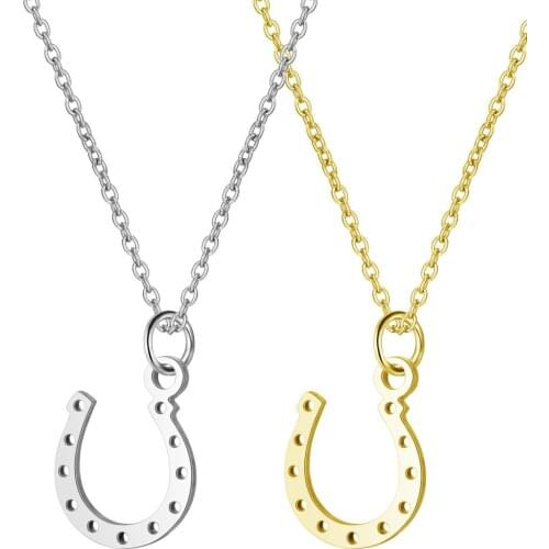 TN199 100% Stainless Steel Lucky Horseshoe Charm Necklace for Women Super Fashion Charm Jewelry Special Gift