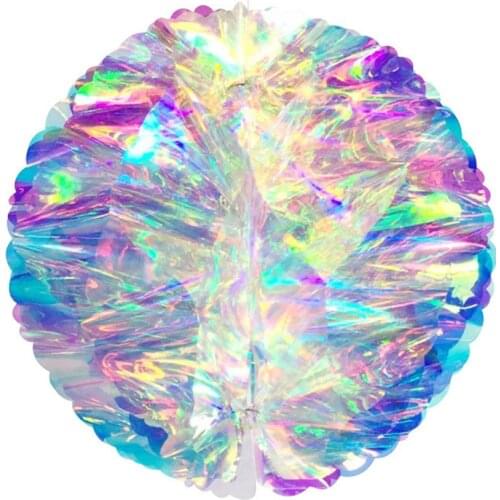 Iridescent Film Honeycomb Ball Stickers Paper Hanging Birthday Decoration Drop Ornament Wedding Decor Party Supplies Event Decor