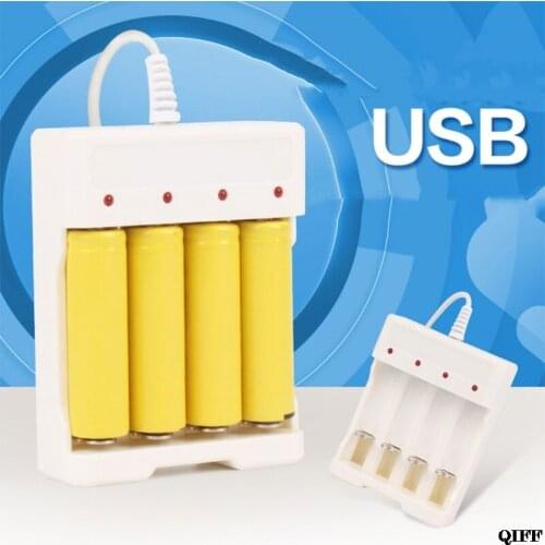 Drop Ship&Wholesale 1.2V Universal Smart 4-Slot AA/AAA Rechargeable Battery Charger Adapter USB Plug APR28