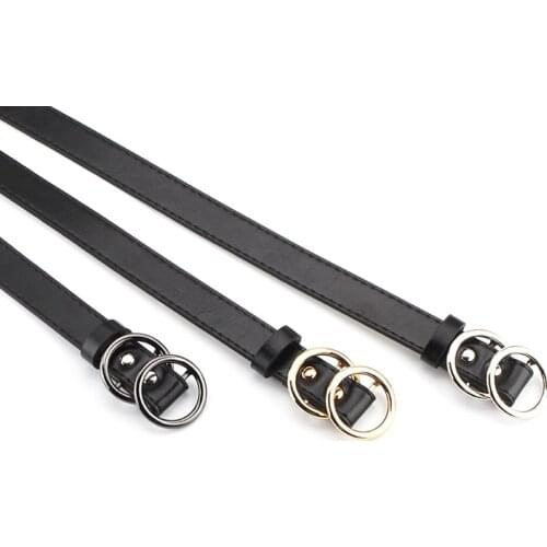 Waist belts for Women Fashion Metal Double Ring Leather waist Strap punk Waistband Dress Jeans corset belt decoration Accessory