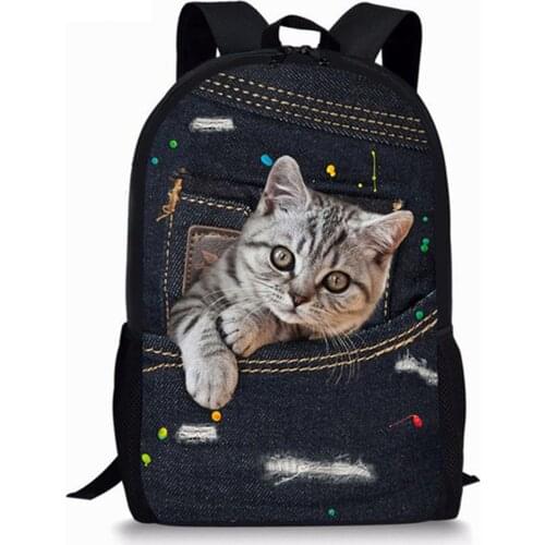 HaoYun Fashion Childrens School Backpack Little Animal Pattern Toddlers School Bags Kawaii Cats Design Teenagers Travel Bags