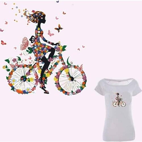 Ironing Stickers 17*20cm Colorful Flower Patches For Girls'Clothing Heat Transfer Iron On Patches A-level Washable Applique