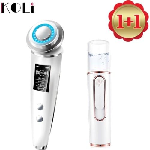 KOLI RF EMS Beauty In instrument Facial skin care hydrating tools Facial humidifier Home Travel Portable Face Steaming Device