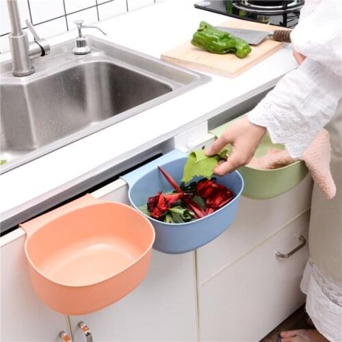Hanging Large Trash Can Household European-style Plastic Open Box Garbage Basket Hanging Trash Can for Kitchen Cabinet Door