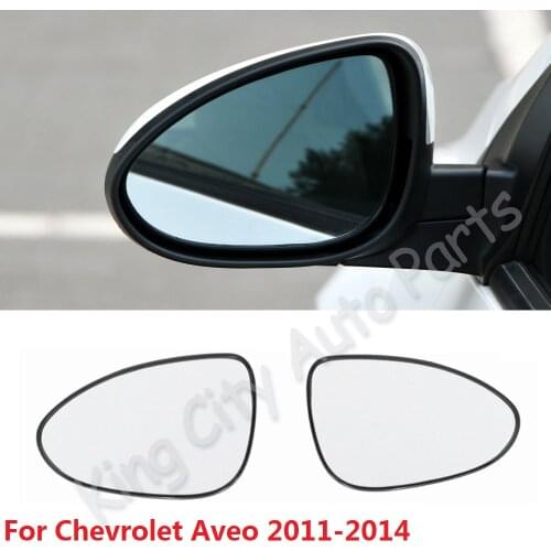 CAPQX For Chevrolet AVEO 2011 2012 2013 2014 Side Rearview Mirror Glass Rear view mirror white Lens with heating or no