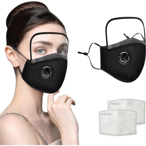 Adult Shield mask for face designer cotton breathable mask for face breathing valves maske adjustable bandage