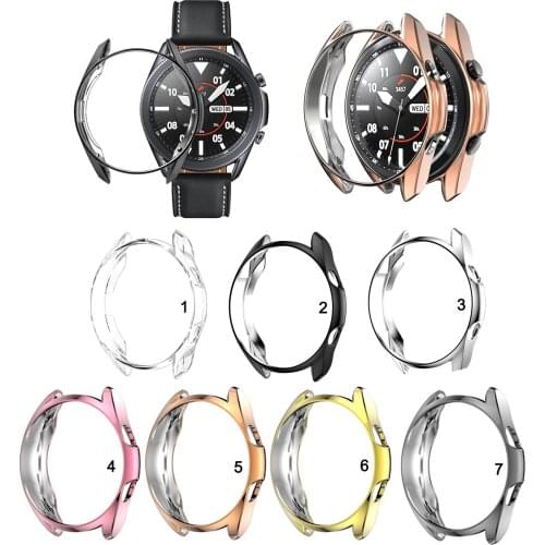 TPU Electroplated Screen Protector Case Cover For Samsung Galaxy Watch 3 41mm 45mm Smart Watch Protective Shell Frame
