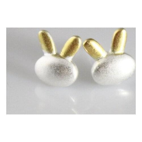 Real 925 Sterling Silver rabbit Earrings for Women Girls Gift Hot Fashion sterling-silver-jewelry Women Earrings