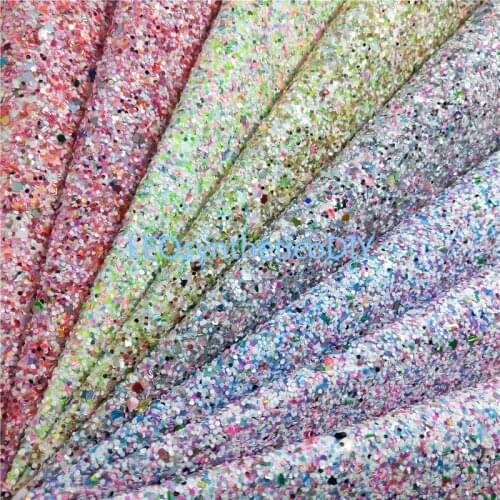 1PC 21X29CM Synthetic Letaher, Cuero Sintetico CHUNKY GLITTER LEATHER For Making Bows Accessories T73