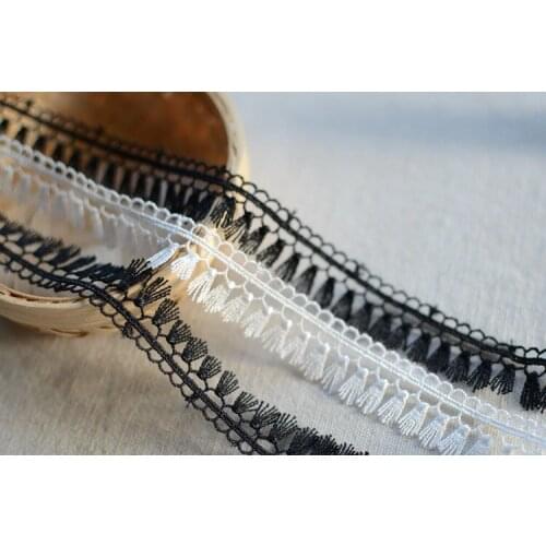 10 Yard/Lot Tassel Fringe lace trim Dress Stage Garment Curtain DIY Accessories black ,beige white 1.8cm wide