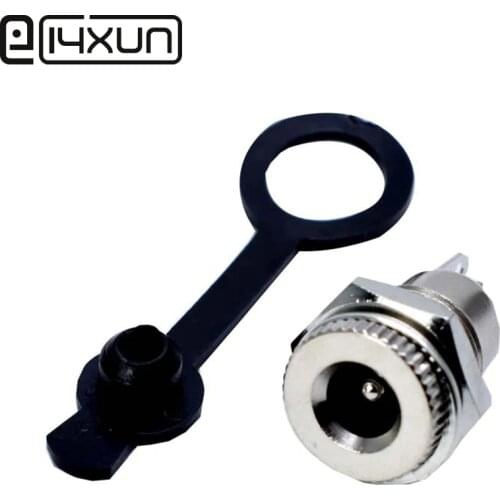 100pcs DC-099 5.5mm x 2.1mm 2.5mm DC Power Jack Socket Female Panel Mount Connector Metal DC099 Open Hole 11MM 5.5*2.1 5.5*2.5