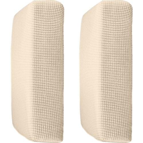 2Pieces Cream_Size S Elastic Sofa Futon Seat Bench Cushion Slip Cover Couch Slipcover Protector Replacement Garden Furniture