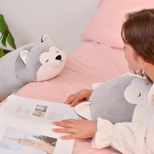 63cm Simulation Lying Grey Husky Shiba Plush Toys Soft Cartoon Dog Stuffed Plush Pillow Animals for Girls Valentines day Gift