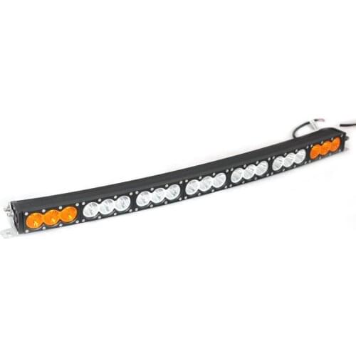 Marloo car accessories 210W amber white double color Curved single row led light bar for truck