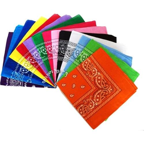 Fashion Hip Hop Men Women Bandana Sports Headwear Paisley Bandana Wrist Hairwrap Double Sided Head Wrap Scarf Headwear