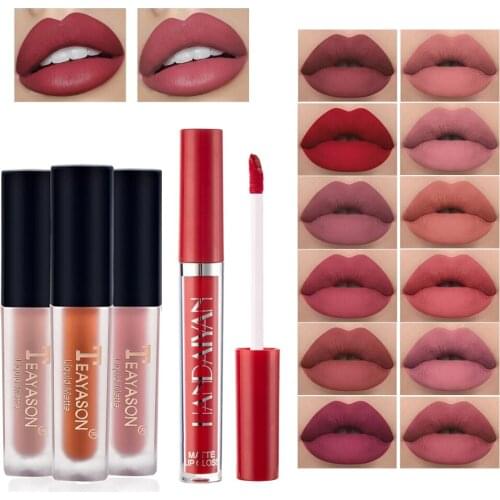 Lip Gloss Velvet Matte Lipstick Sexy Lip Tint Pigment Waterproof Long Lasting Natural Lip Makeup Lipstick Women Beauty