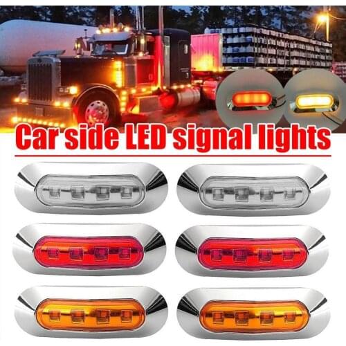 Side Marker Tail Light Amber 4 SMD 12/24V Waterproof Led Marker Lamp Ndicator Trailer Light Rear Side Lamp Truck Light