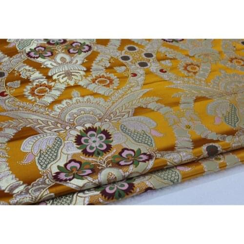 C629 Big Florals Jacquard Chinese Silk Jacquard Brocade Fabric Chinese Wedding Couples' Dress Cushion Case Buddhism Clothes