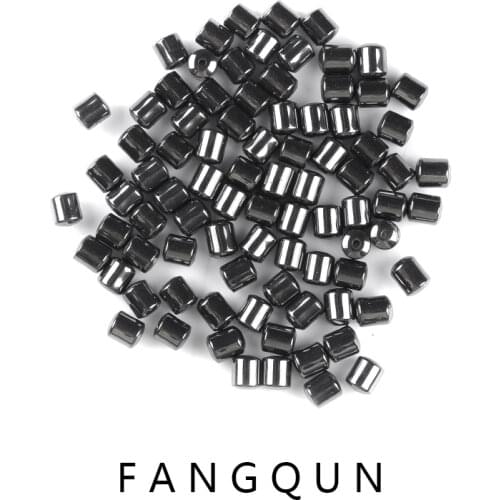 Black Hematite Beads Nature stone beads Column Gunmetal 5*4mm 87Pcs For DIY Jewelry Making Accessories DIY Bracelet 7.5*8.5*3mm