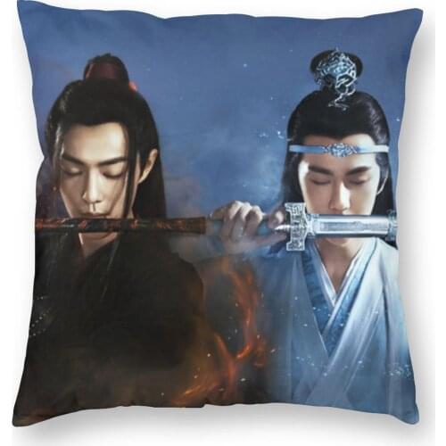 The Untamed Pillow Cover Decoration Lan Wangji Wei Wuxian Cushion Cover Throw Pillow for Living Room Double-sided Printing