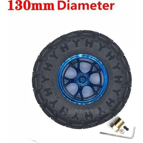Smart DIY 130MM Diameter Toy Car Wheel Tire Use For Robot or Other Coupling Coupler 3mm 4mm 6mm 8mm Brass Hexagon shaft motor