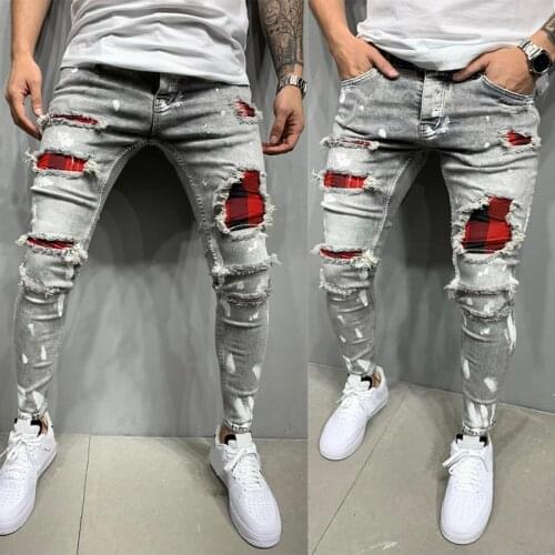 2021 New Fashion Streetwear Denim Jeans Men Pants Mens Skinny Joggers Ripped Man Zipper Hip Hop Harajuku Male Homme Denim