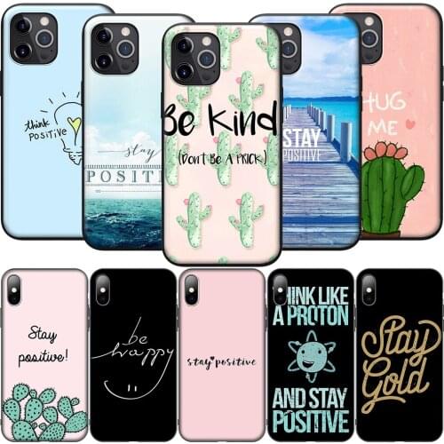 GX234 Stay Positive Love Silicone Soft Case for iPhone 12 Mini 11 Pro XS Max XR X 8 7 6 6S Plus 5 5S SE 2020