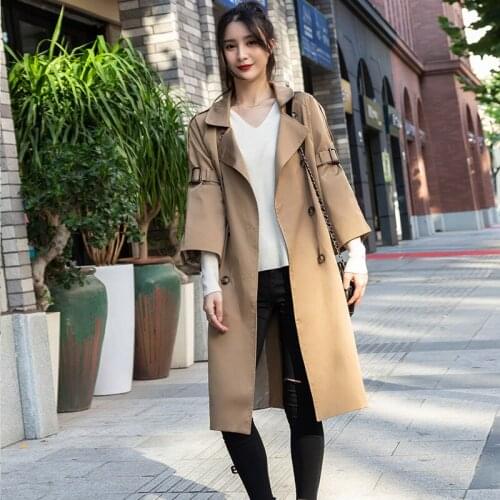 JUSTIN GOMEZ Women's Double Breasted Trench Coats