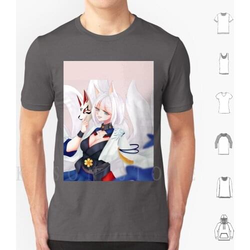 Kaga-Firy Fox ( Azur Lane ) T Shirt Diy Big Size Cotton Azur Lane Azur Lane Azur Lane Kaga Yandere Videogame Game Anime