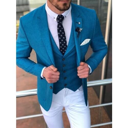 Handsome Groomsmen Notch Lapel Groom Tuxedos Mens Wedding Dress Man Jacket Blazer Prom Dinner (Jacket+Pants+Tie+Vest) A258