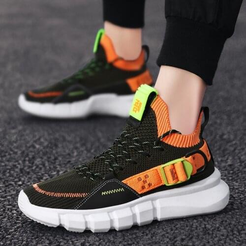 Hot Style Shoes Men High Quality Sneakers Mesh Breathable Gym Male Sport Footwear Street Mixed Stiching Flats Running Shoes