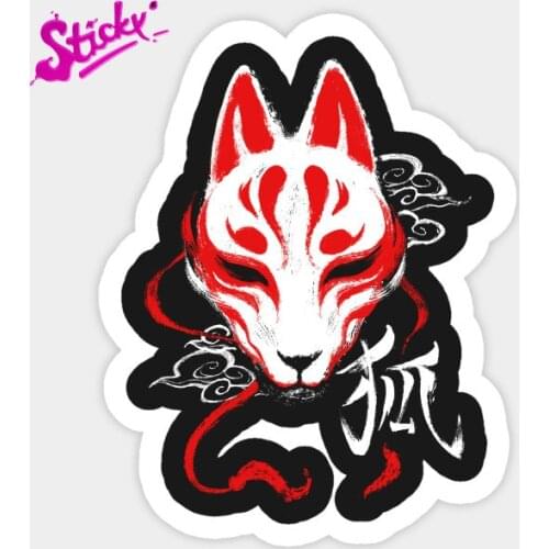 STICKY Fashion Fox Ninja Mask Japan Anime Car Sticker Decal Decor Motorcycle Off-road Laptop Trunk Guitar PVC Vinyl Stickers