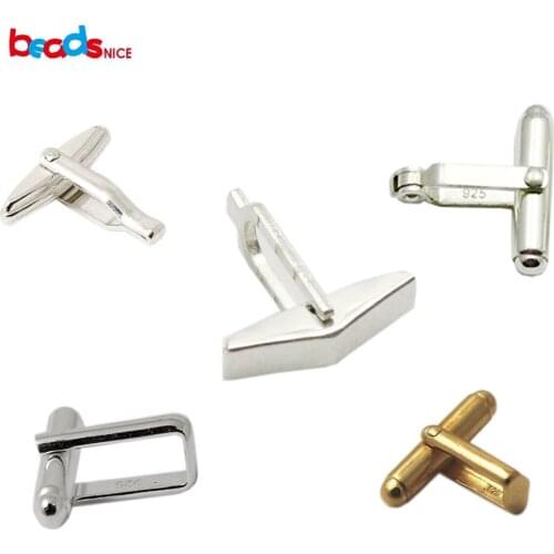Beadsnice Solid 925 Silver Cufflinks Accessories Men Jewelry Fit Personalized Dress Shirt Cuff Links French Cuff DIY ID27527