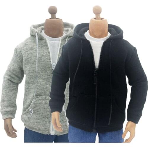 1/6 Male Soldier Figure Casual trendy sweater hooded jacket coat for 12 inches Body model accessory