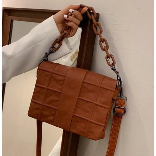 New Women Flip Crossbody Bag Flap Bags For Women Quality Leather Thick Chain Shoulder Messenger Bags Female Handbag And Purse