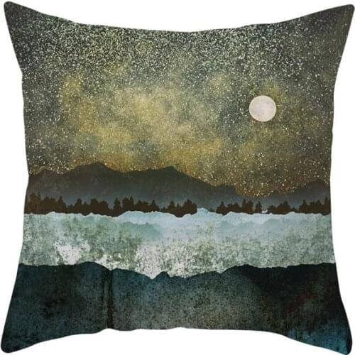 New Style Golden Mountain Pillowcase Home Sofa Pillow Cushion Cushion Cover Decorative Pillows Pillow Case Home Decor