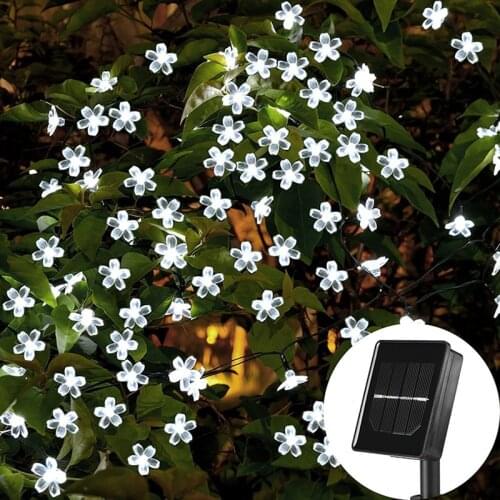 7M 50LED Solar Powered Fairy Lights Holiday String Lights Waterproof Christmas Lights Outdoor Garden Light Home Bedroom Decor