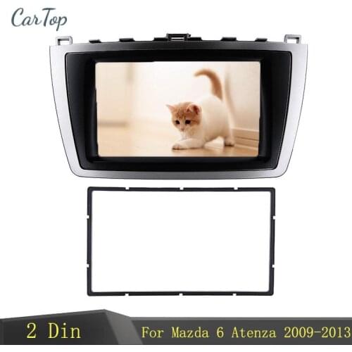 2 Din Car Radio Fascia For Mazda 6 Atenza 2009 2010 2011 2012 2013 DVD Frame Mount Dash Installation Trim Kit Bezel