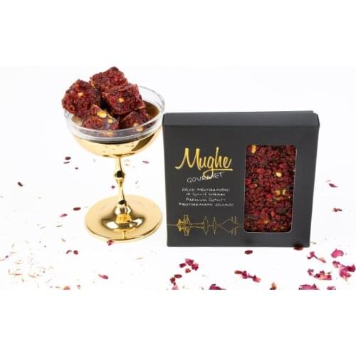 Luxury Barberry Coated Turkish Delight, Pomegranate Flavor with Pistachio - Zereshk Berries