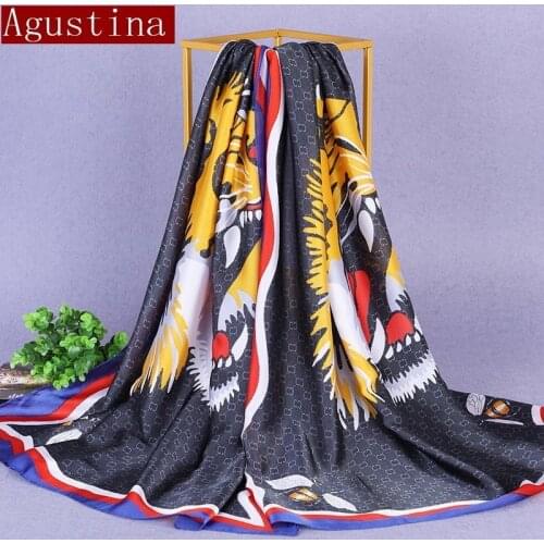 Silk fashion Scarf women summer shawls for wrap Hijab cape female scarves snood sciarpa stoles animal print foulard femme sjaal