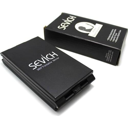 Travel 4 Panel Foldable Cosmetic Makeup Mirror Black Adjustable