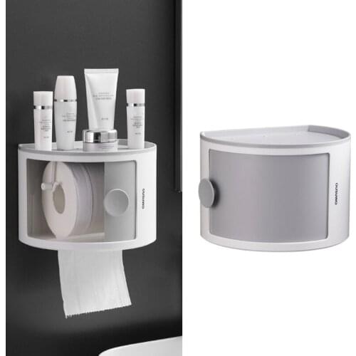 Modern Bathroom Wall Mount Tissue Dispenser Holder 12L Semicircle Storage Box Stylish Toilet Organizers Bathroom Accessories