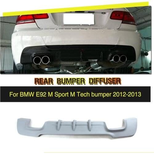 Car-styling FRP Grey Rear Bumper Lip Diffuser For BMW 3 Series 335i E92 E93 M sport Coupe Convertible bumper only 2012 2013
