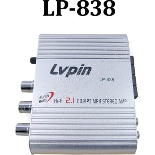Super bass Hi-Fi 2.1 20WX3 CD MP3 MP4 Stereo power Mini Computer Car Amplifier Subwoofer Out Amplifier LP-838