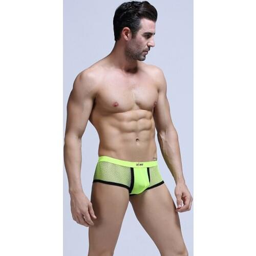 Mens underwear boxer shorts ice silk mesh breathable mid-waist pants youth leisure home boxer briefsyoupin