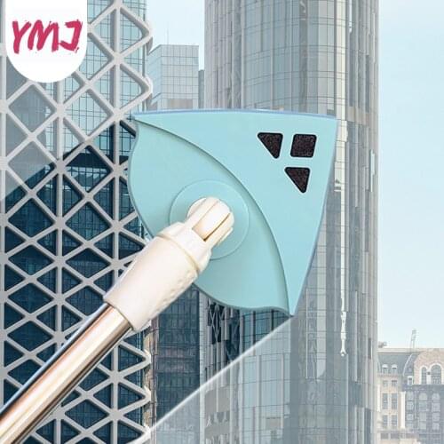 High-rise double-sided glass wipe household cleaning brush window cleaning artifact strong magnetic splicable rod wiper