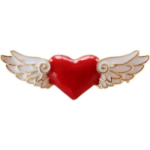 Japan and South Korea style fashion contracted mocha girl angel wings of hearts brooch pins led series