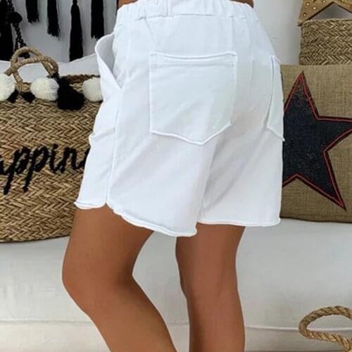 Ladies Slim Belt Decor Shorts Women Fashion Solid Color Shorts Ladies Casual Loose Wild Shorts For Female